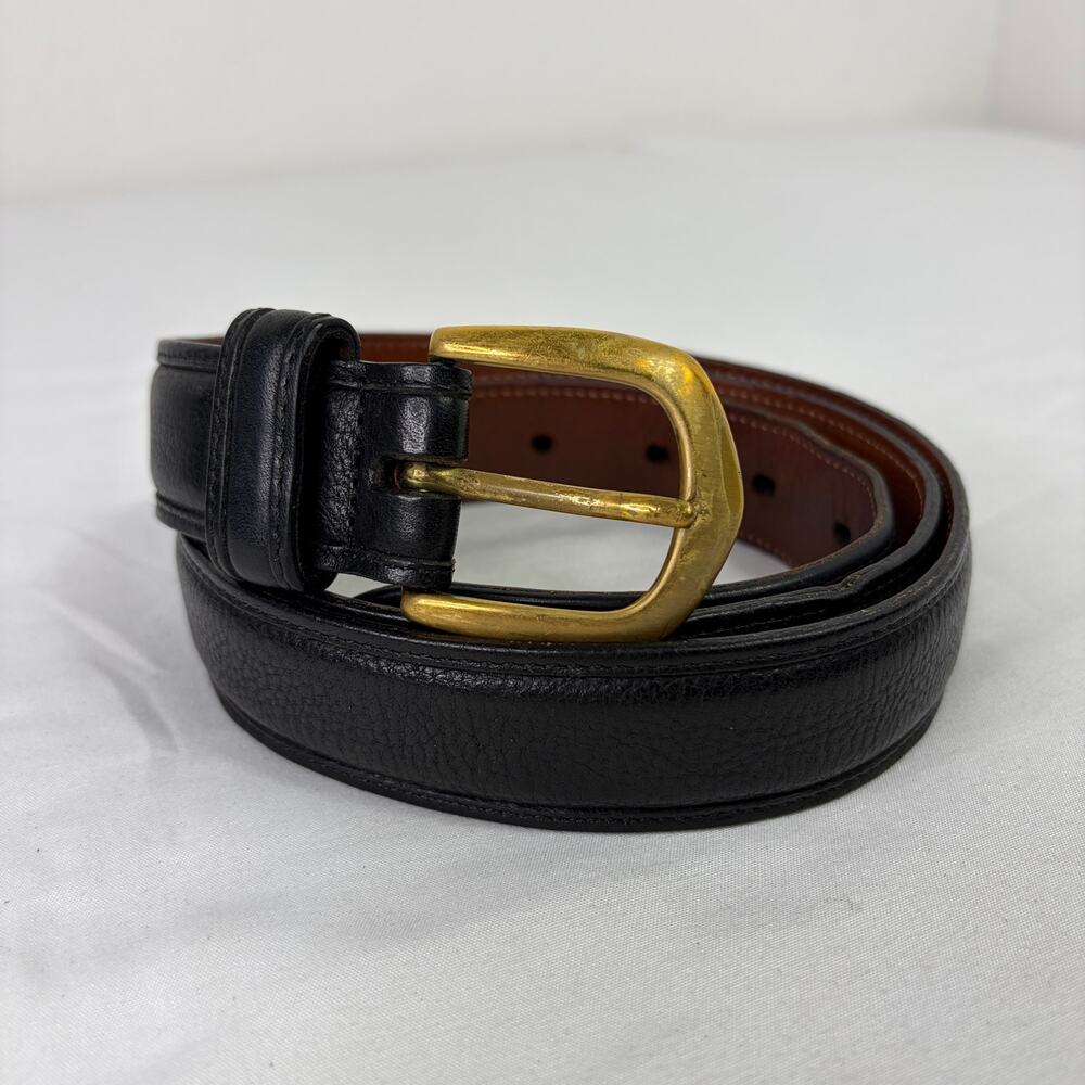 Bosca men's black leather belt, size 38/95, elegant, dress belt, business, work